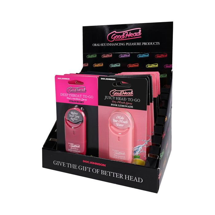 GoodHead Deep Throat & Juicy Head Spray To-Go Display 1