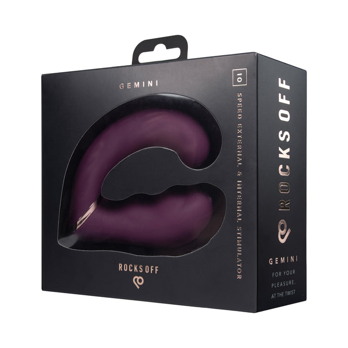 Rocks-Off Gemini Dual Stimulator Burgundy