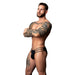Male Power The Ultimate Duo CRC Cage Bikini & Cobalt Cock Ring Black S/M