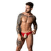 Male Power The Ultimate Duo CRC Open Ring Thong & Cobalt Cock Ring Red S/M