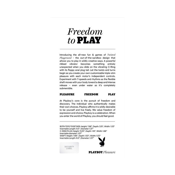 Playboy Twisted Playground Rechargeable Triple Stimulator Vibe Silicone Purple Acai