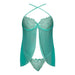 Magic Silk Caribbean Crush Flutter Babydoll & Thong Set Aqua Glow L/XL
