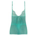 Magic Silk Caribbean Crush Flutter Babydoll & Thong Set Aqua Glow L/XL