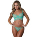 Magic Silk Caribbean Crush Demi Longline Bra & Panty with Flounce Aqua Glow L/XL