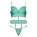 Magic Silk Caribbean Crush Demi Longline Bra & Panty with Flounce Aqua Glow L/XL