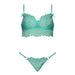Magic Silk Caribbean Crush Demi Longline Bra & Panty with Flounce Aqua Glow L/XL