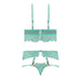 Magic Silk Caribbean Crush Demi Longline Bra & Panty with Flounce Aqua Glow L/XL