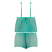Magic Silk Caribbean Crush Flutter Cami & Short Set Aqua Glow Queen Size