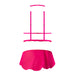 Magic Silk Pink Kink Harness Top, Open Crotch Skirt Panty & Choker Pink Glow Queen Size
