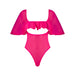 Magic Silk Pink Kink Flutter Sleeve Teddy Pink Glow Queen Size