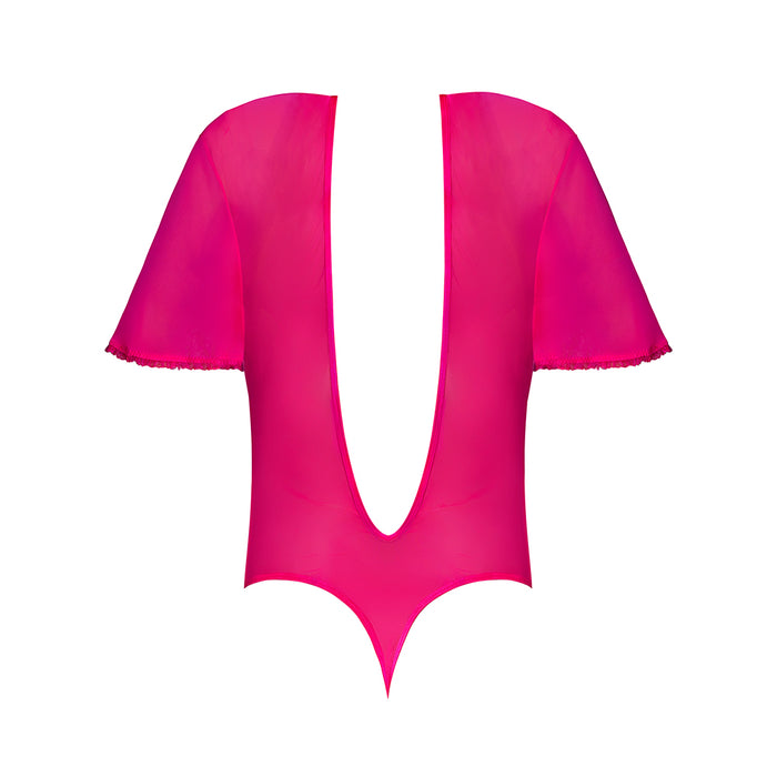Magic Silk Pink Kink Flutter Sleeve Teddy Pink Glow Queen Size