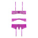 Magic Silk Butterfly Fantasies Bra, Garter & Thong Set Neon Purple L/XL