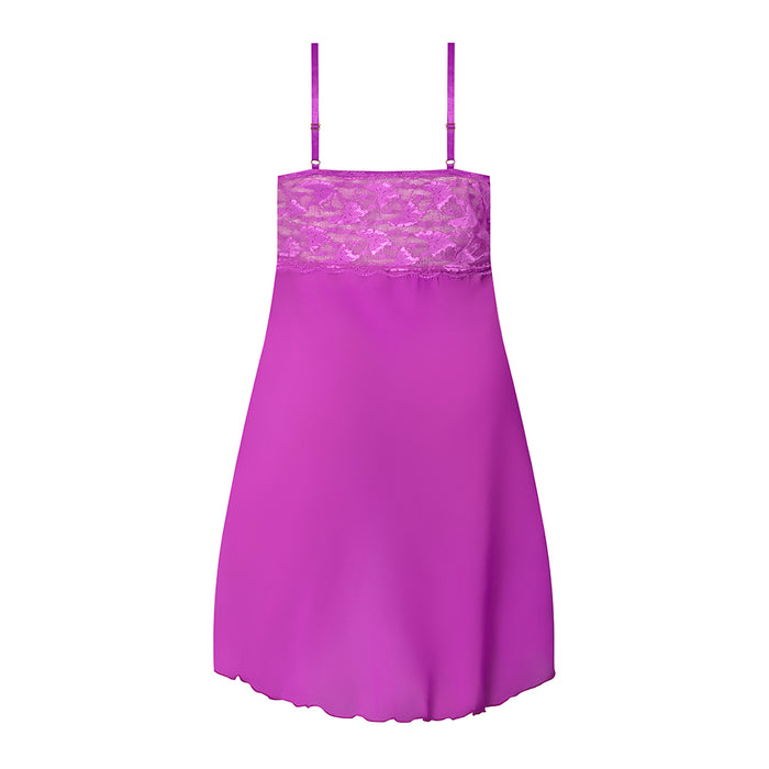 Magic Silk Butterfly Fantasies Gown & Thong Set Neon Purple S/M