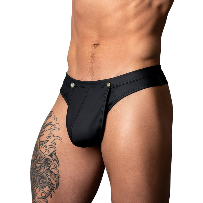 Male Power Oh Snap! Snap off Thong Black L/XL