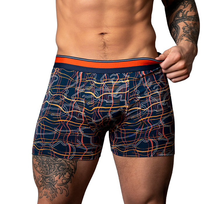 Male Power Soo Cumfy Boxer Brief Navy/Orange M