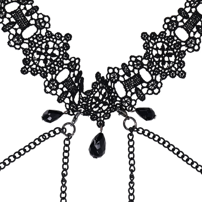 Sportsheets Sex & Mischief Lace Collar with Nipple Ties