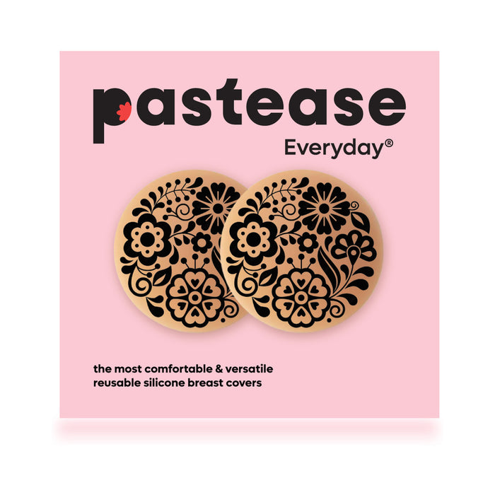 Pastease Halos Reusable Sticky Adhesive Silicone Nipple Cover Floral Nude Small A-C Cup