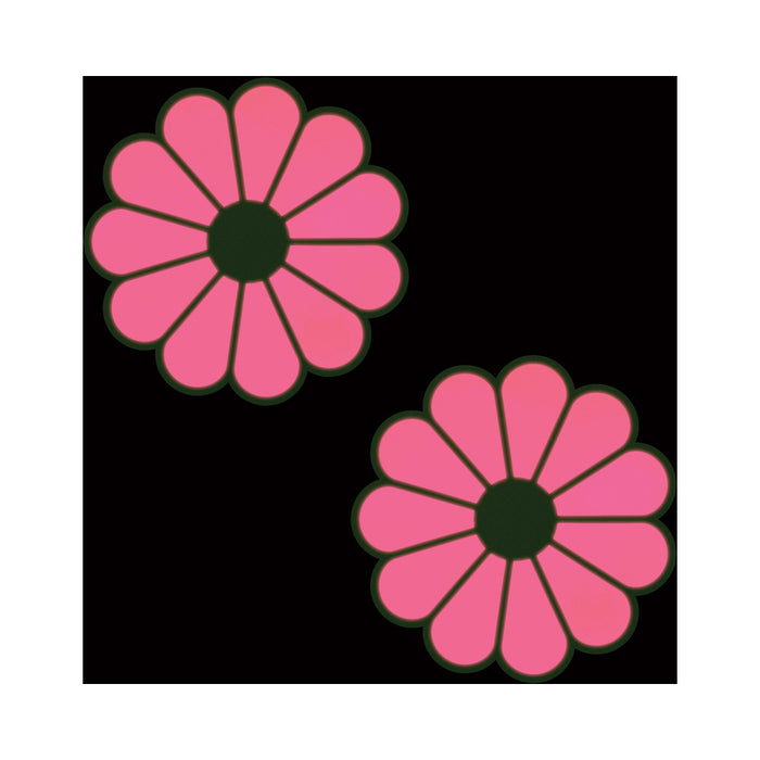 Pastease Daisy: Neon Green & Glow-in-the-Dark Neon Pink Petal Pasties Nipple Covers