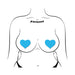 Pastease Love: Glow-in-the-Dark Neon Turquoise Heart Pasties Nipple Covers