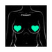 Pastease Love: Glow-in-the-Dark Neon Turquoise Heart Pasties Nipple Covers