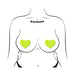 Pastease Love: Glow-in-the-Dark Neon Yellow Heart Pasties Nipple Covers