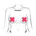 Pastease Plus X: Glow-in-the-Dark Neon Pink Cross Pasties Nipple Covers