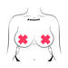 Pastease Plus X: Glow-in-the-Dark Neon Pink Cross Pasties Nipple Covers