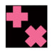 Pastease Plus X: Glow-in-the-Dark Neon Pink Cross Pasties Nipple Covers