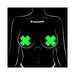 Pastease Plus X: Glow-in-the-Dark Neon Yellow Cross Pasties Nipple Covers