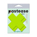 Pastease Plus X: Glow-in-the-Dark Neon Yellow Cross Pasties Nipple Covers