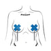 Pastease Tassel Pasties: Denim Plus X with Long Rhinestone Tassel