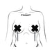 Pastease Tassel Pasties: Black Sparkle Plus X with Long Rhinestone Tassel