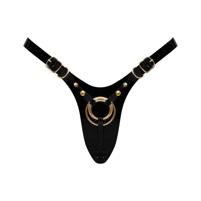 Strap-On-Me Leatherette Harness Fabulous One Size Black Glossy