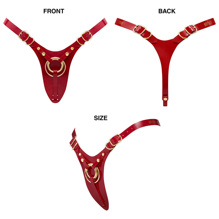 Strap-On-Me Leatherette Harness Fabulous One Size Red Glossy