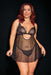 Coquette Pleasure Babydoll & G-String Black Queen Size