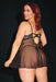Coquette Pleasure Babydoll & G-String Black Queen Size