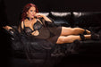 Coquette Pleasure Babydoll & G-String Black Queen Size
