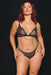 Coquette Pleasure Bra & G-String Black Queen Size