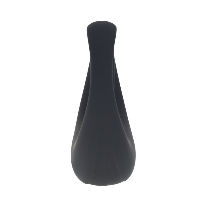 LEVELZ Vibrating Liquid Silicone Cock & Ball Ring Black