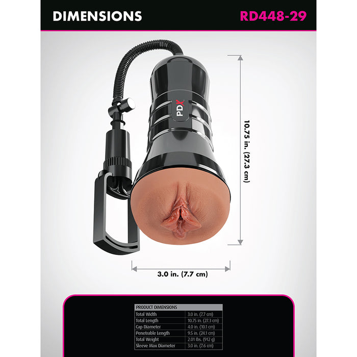 PDX Extreme Wet Pussies Super Sucker XXL Stroker Brown