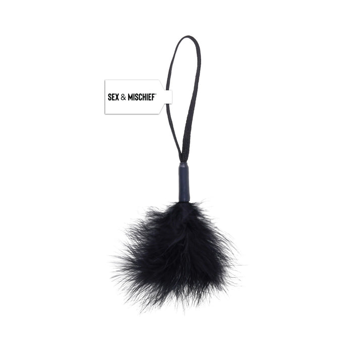 Sportsheets Sex & Mischief Peaches 'n CreaMe Wrist Feather Tickler Black