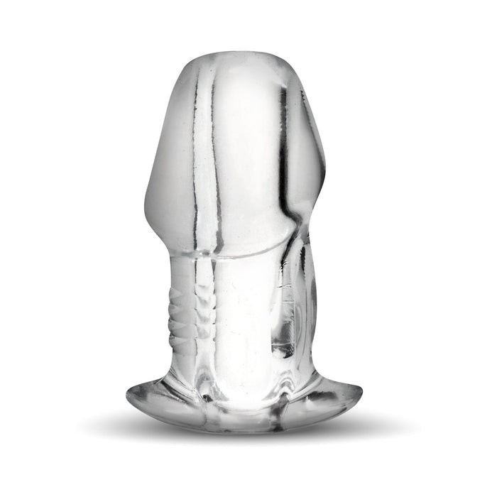 Master Series Dicked Clear Hollow Anal Plug Large
