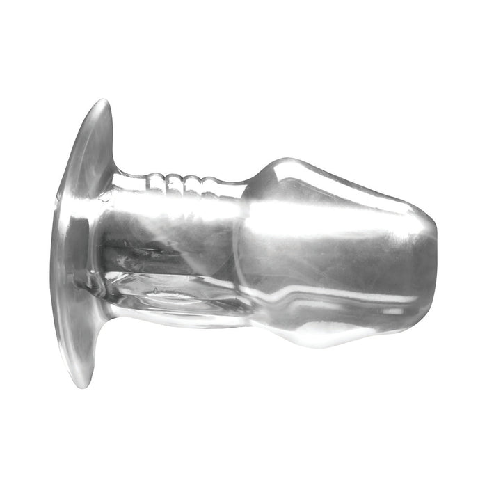 Master Series Dicked Clear Hollow Anal Plug Large
