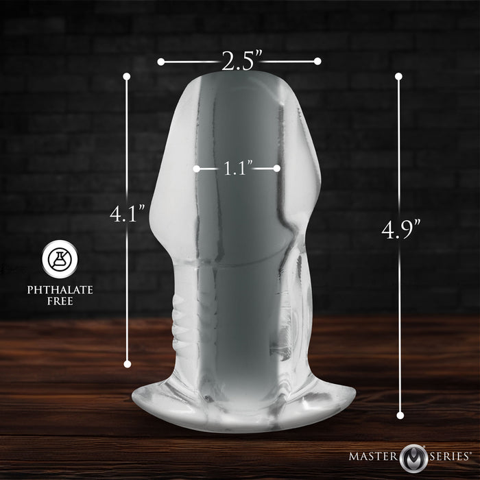 Master Series Dicked Clear Hollow Anal Plug Large