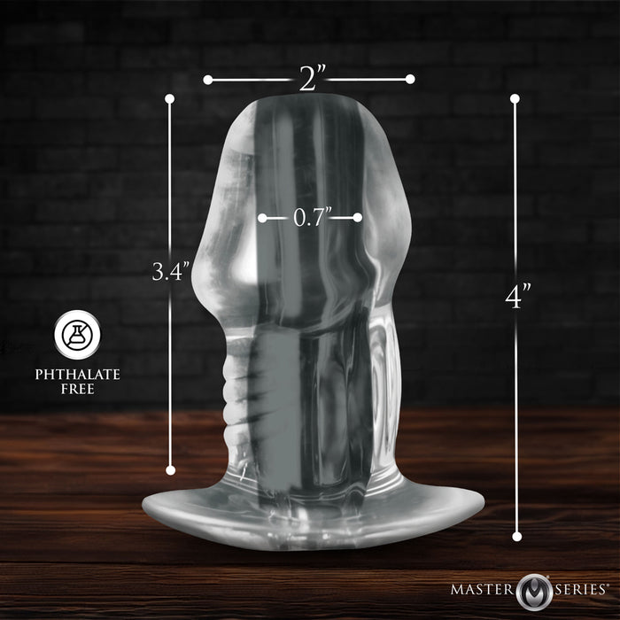 Master Series Dicked Clear Hollow Anal Plug Medium