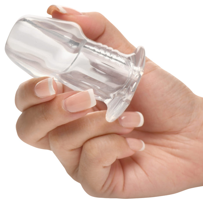 Master Series Dicked Clear Hollow Anal Plug Small