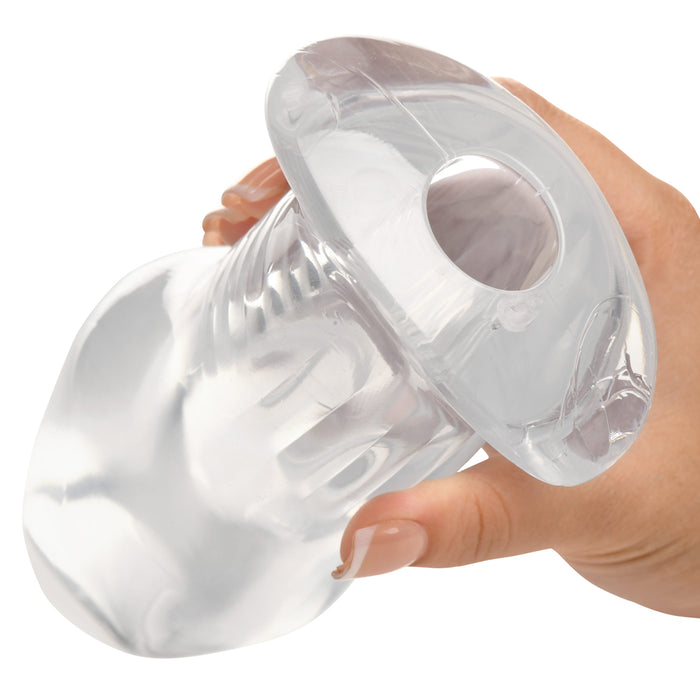 Master Series Dicked Clear Hollow Anal Plug XLarge