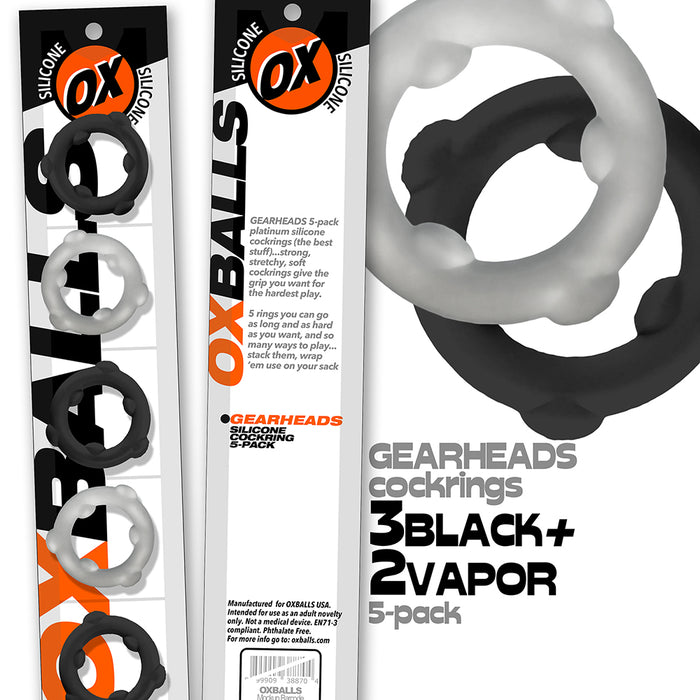 Oxballs Gearheads 5-Pack Spinner Rings Black/Vapor