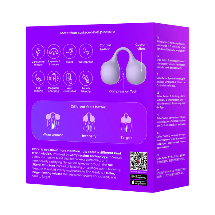 SVibe Snail Twinn Finger Vibrator Lilac (App-Enabled)