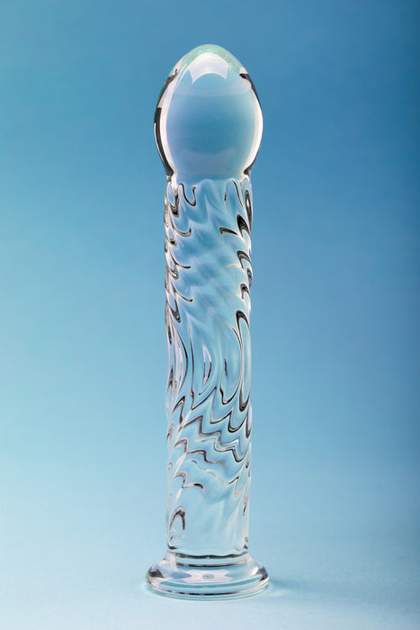 Clarity Seraphic Ripple Glass Dildo
